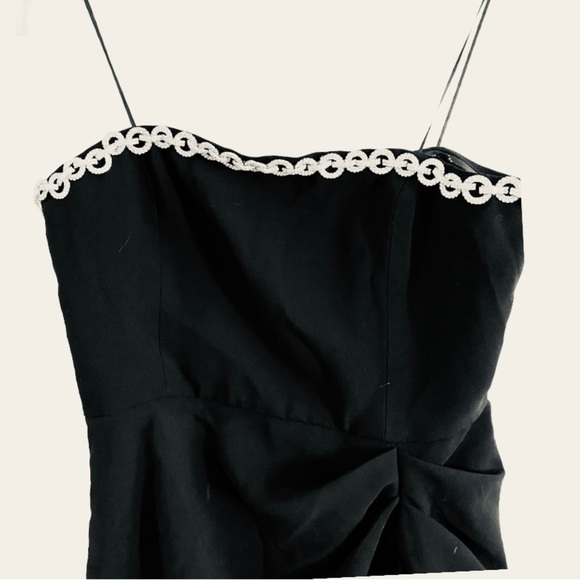 Amanda Uprichard Black Strapless Mini Dress Mohan Crystal Embellished Medium - Picture 7 of 11